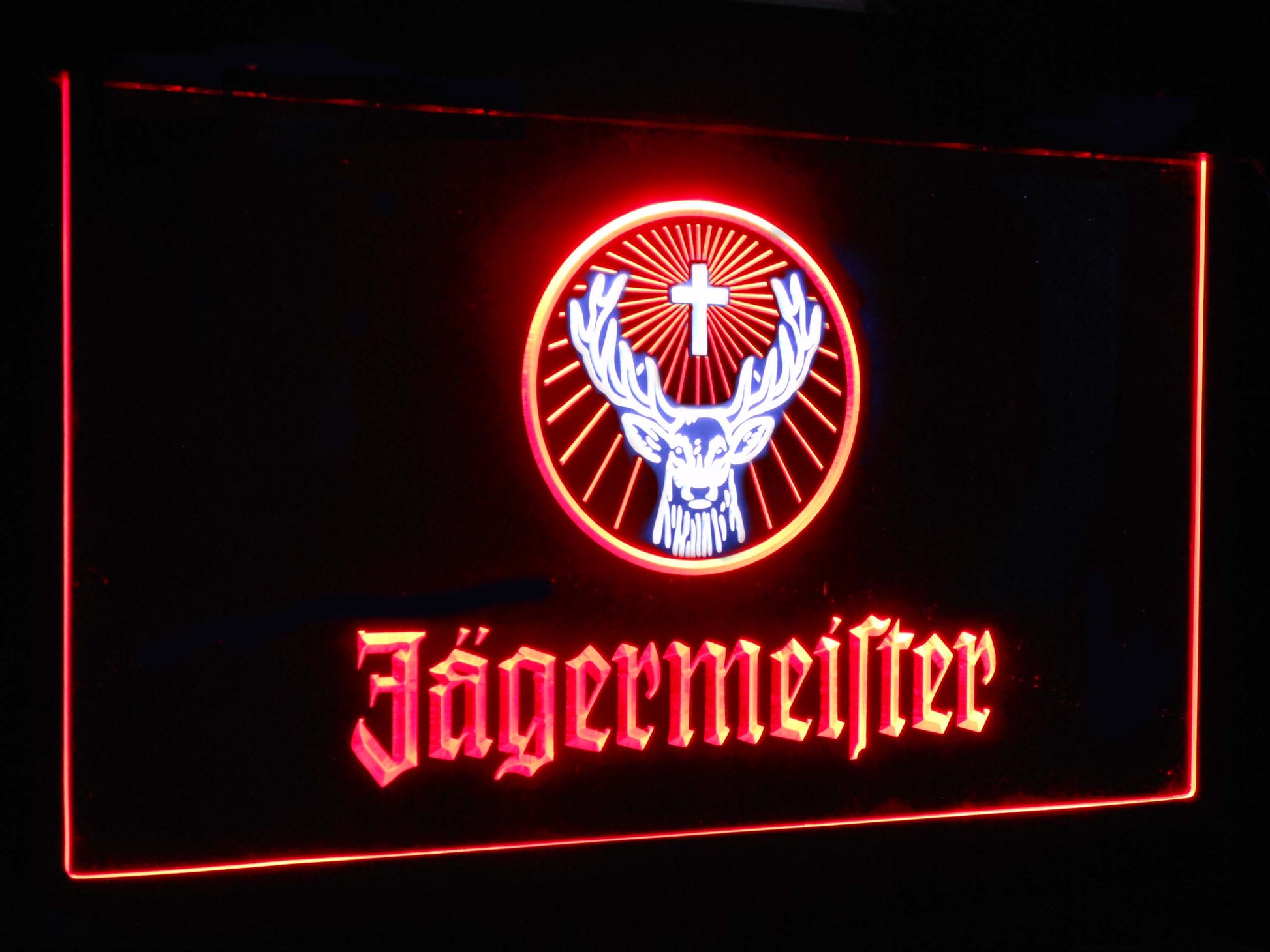 Jagermeister Deer Head Dual Color Led Neon Light Signs st6-a0288 by Woody Signs Co. - Handmade Crafted Unique Wooden Creative