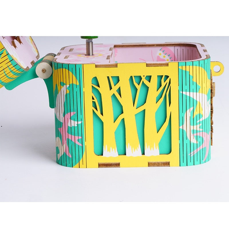 DIY 3D Rotatable Dancing Ballerma Wooden Puzzle Game Assembly Music Box Toy Gift for Children Kids Adult AMD52 by Woody Signs Co. - Handmade Crafted Unique Wooden Creative