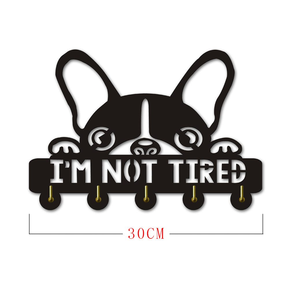 Boston Terrier I am Not Tired Wall Hooks Creative Lovely Dog Silihouette Hanger Unique Gift For Dog Lover by Woody Signs Co. - Handmade Crafted Unique Wooden Creative