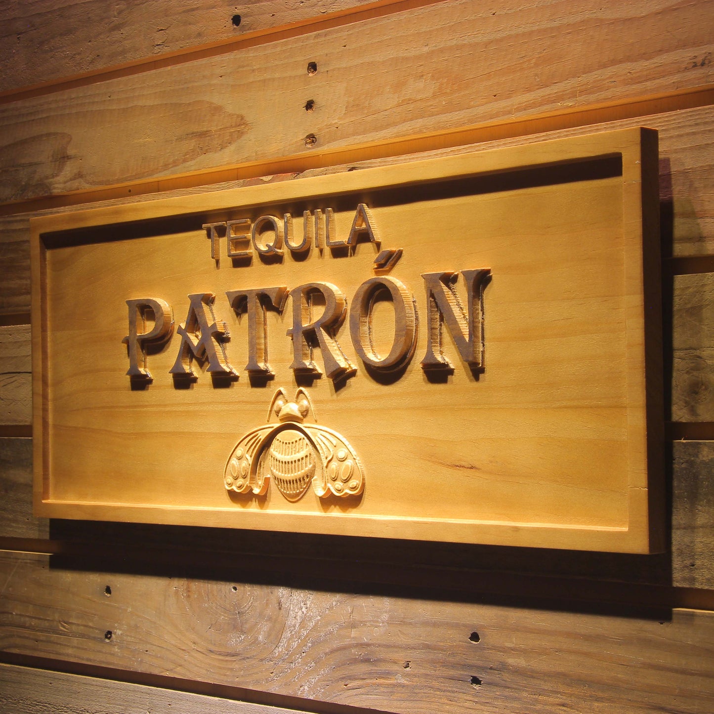 Tequila Patron Bar 3D Wooden Signs by Woody Signs Co. - Handmade Crafted Unique Wooden Creative
