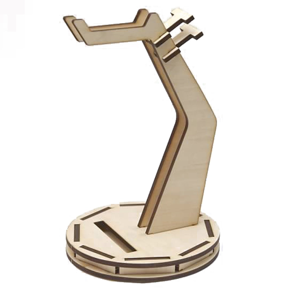 DIY Desk Sound Station Laser Cut Headphone Stand Wooden Headset Hanger Nerdy Desk Decor Tower Puzzle Model by Woody Signs Co. - Handmade Crafted Unique Wooden Creative