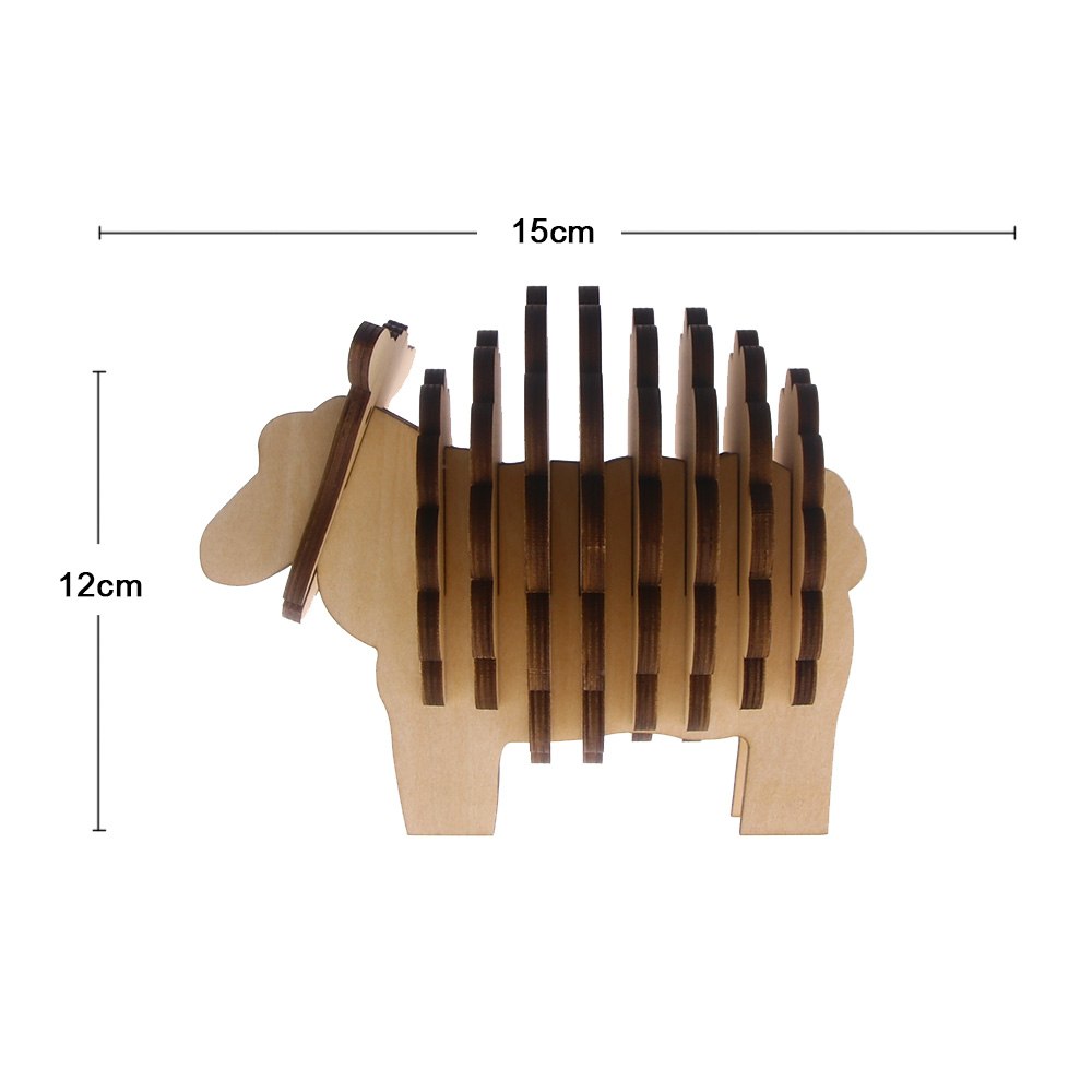 7Pieces/Set Handmade Wood Animal Shape Antislip Table Mat Sheep Shape Pine Coasters DIY Place Mat Coffee Cup Pad Unique Gifts by Woody Signs Co. - Handmade Crafted Unique Wooden Creative