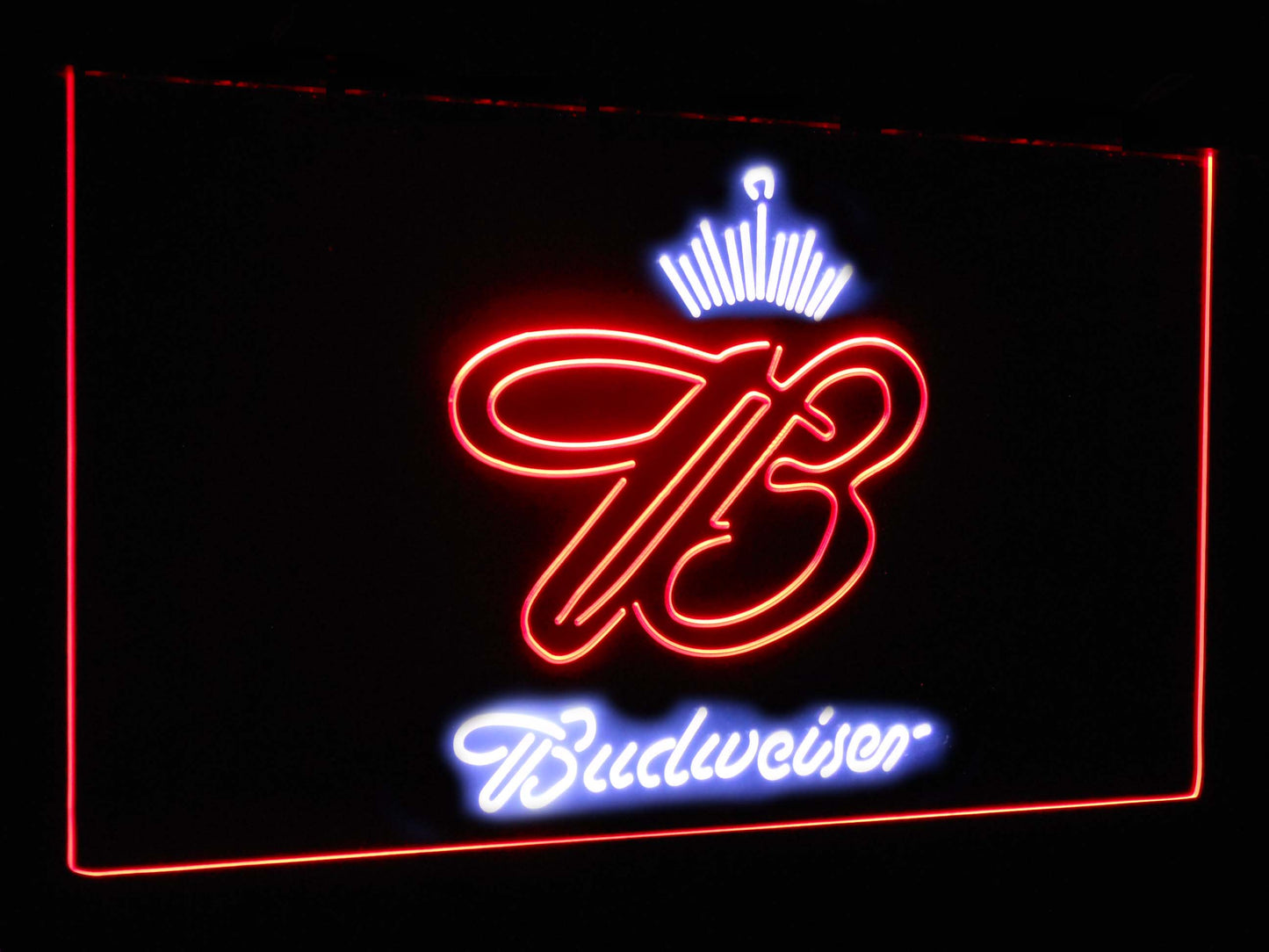 Budweiser Crown King Bar Decoration Gift Dual Color Led Neon Light Signs st6-a2006 by Woody Signs Co. - Handmade Crafted Unique Wooden Creative