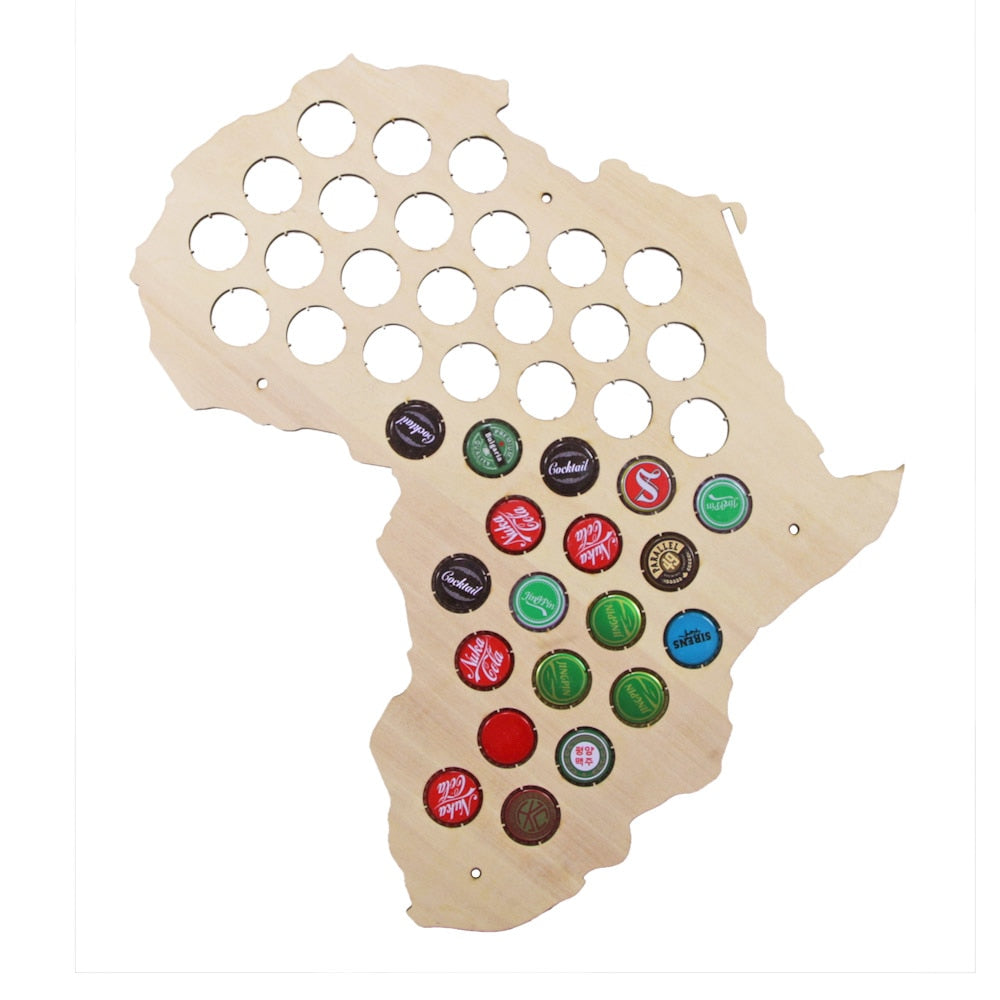 African Cap Map Wooden Craft Cap Trap Display Art Africa Cap Hoder Caps Collectors Accessories by Woody Signs Co. - Handmade Crafted Unique Wooden Creative
