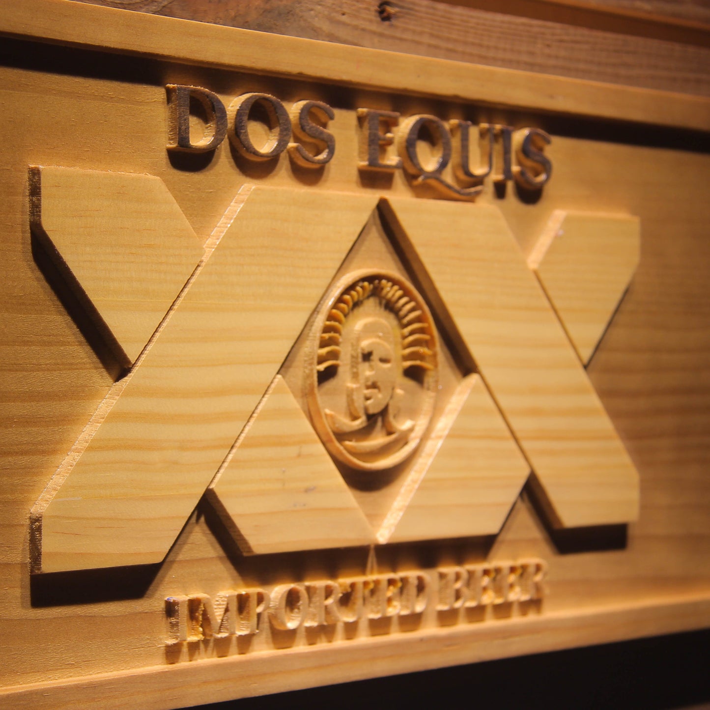 DOS EQUIS 3D Wooden Signs by Woody Signs Co. - Handmade Crafted Unique Wooden Creative