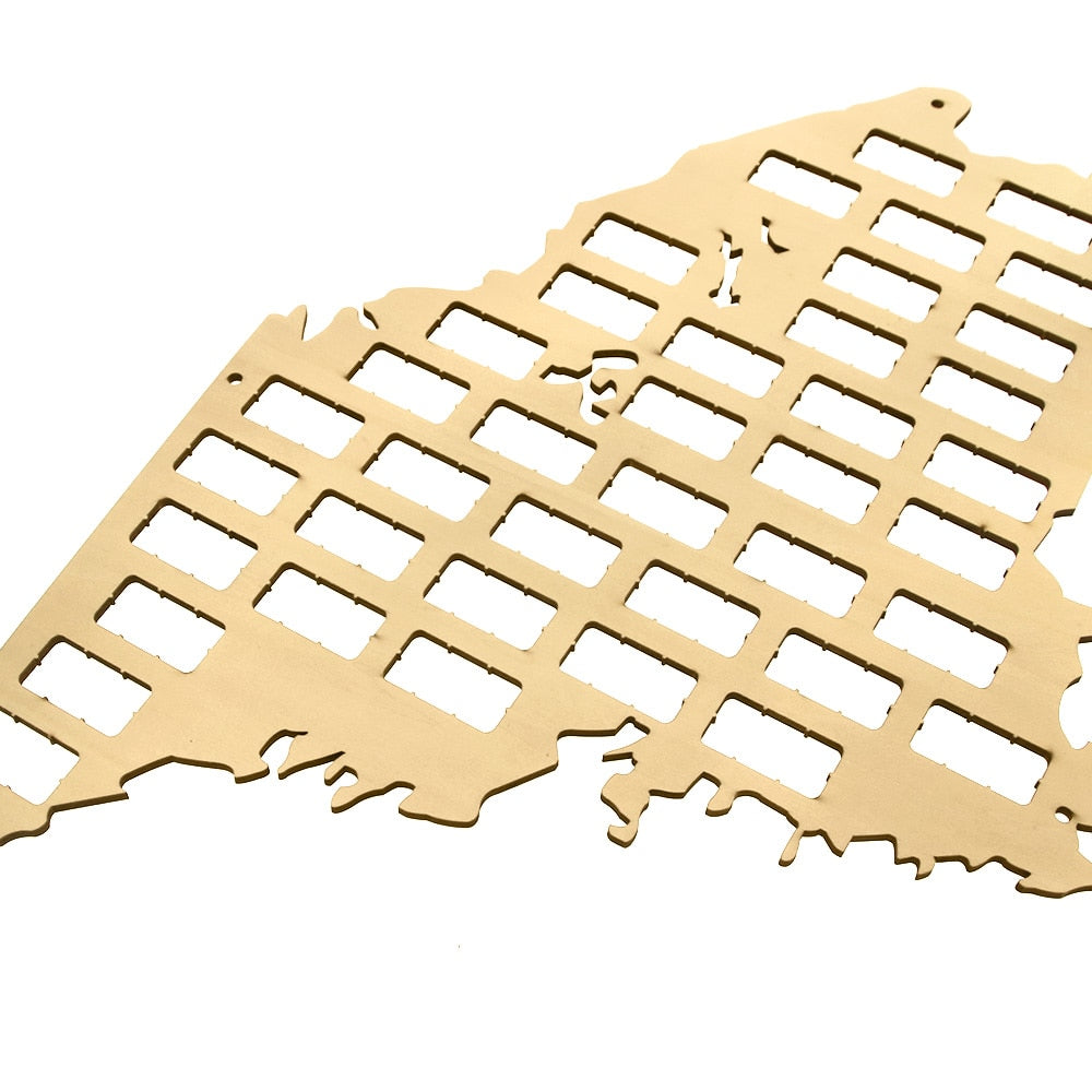 U.S. State of Maine Cork Map Display Wood Maine State Cutout Cork Collector USA Home State Bar Pub s by Woody Signs Co. - Handmade Crafted Unique Wooden Creative