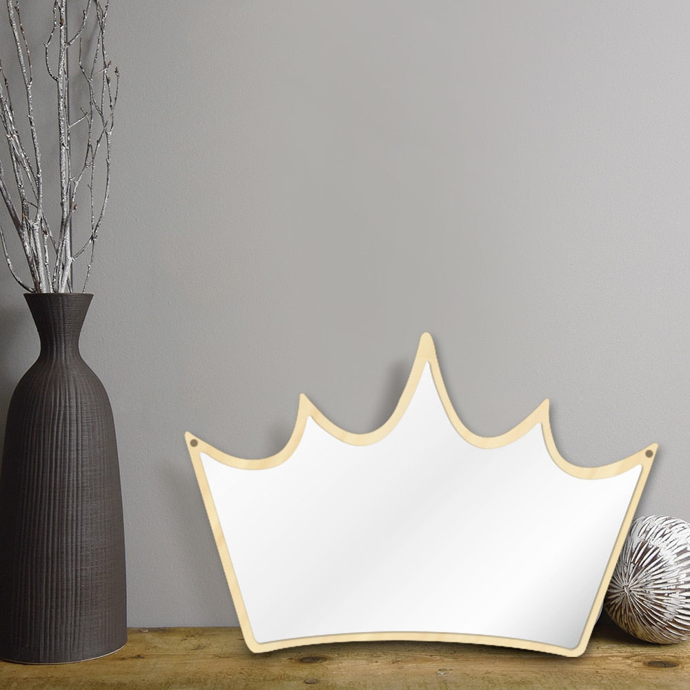 King of Crown Wall Mirror Wood and Acrylic Queen Princess Crown Safety Mirror Kid Room Baby Mirror Gift For Her by Woody Signs Co. - Handmade Crafted Unique Wooden Creative
