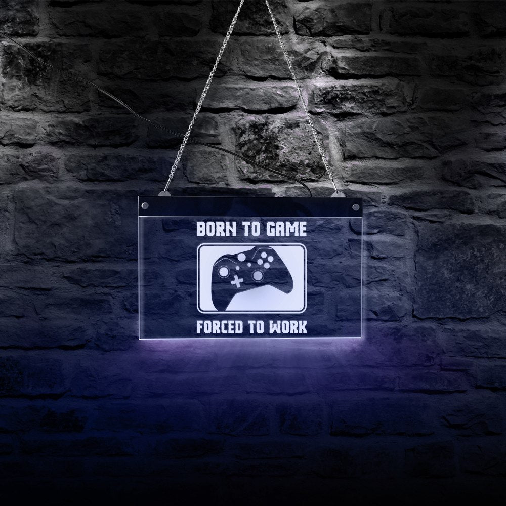 Video Game Controller LED Neon Sign Gamer Joystick Playing Lighting Lamp Kids Game Room Video Gamer Gifts by Woody Signs Co. - Handmade Crafted Unique Wooden Creative