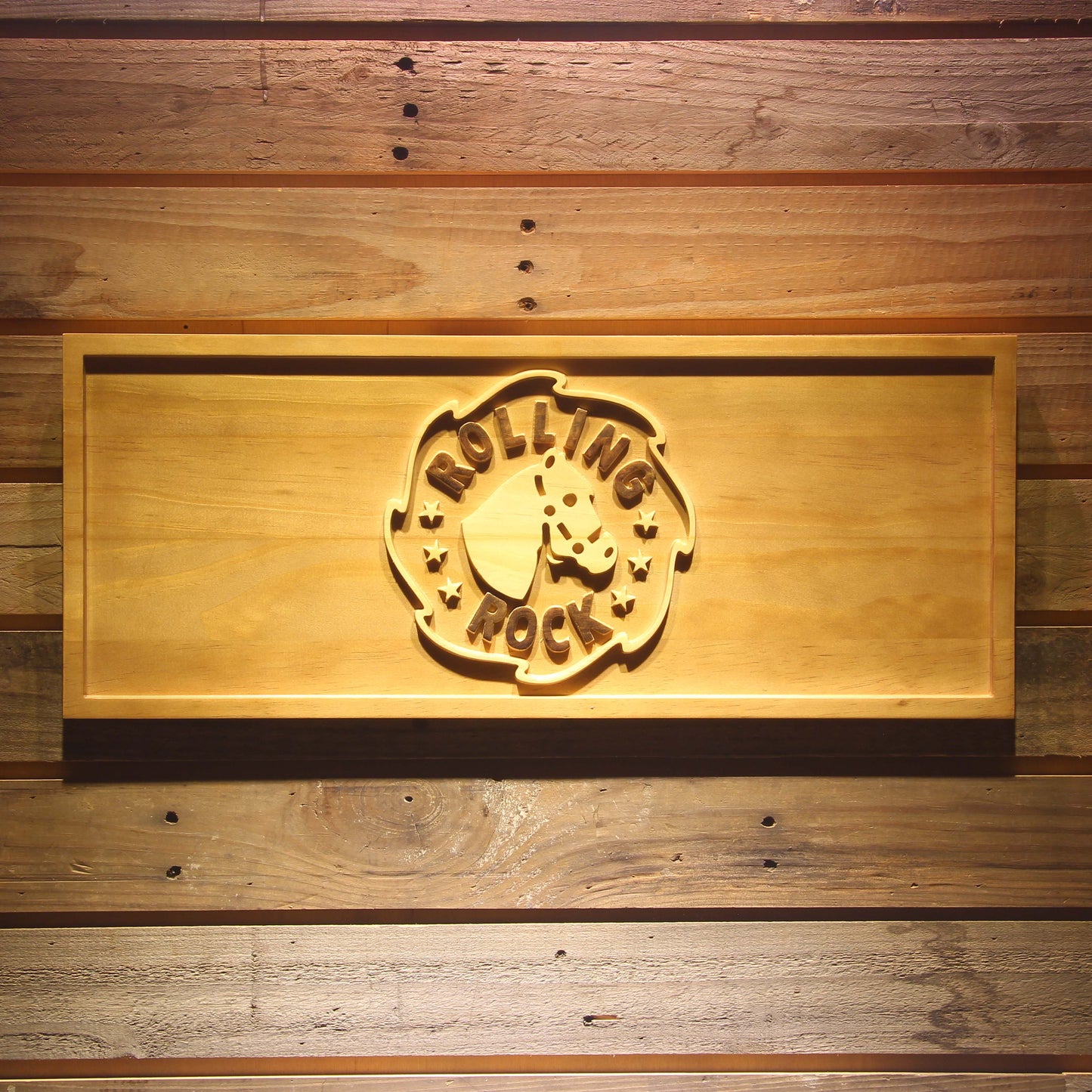 Rolling Rock 3D Wooden Bar Signs by Woody Signs Co. - Handmade Crafted Unique Wooden Creative