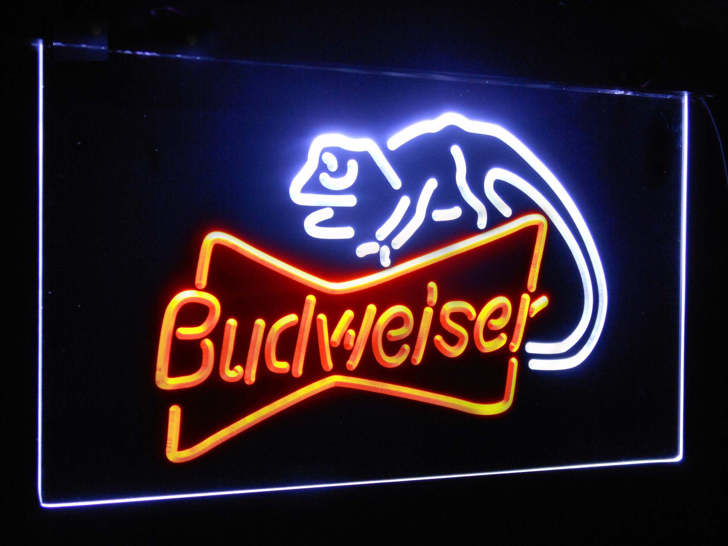 Budweiser Lizard Bar Decoration Gift Dual Color Led Neon Light Signs st6-a2084 by Woody Signs Co. - Handmade Crafted Unique Wooden Creative