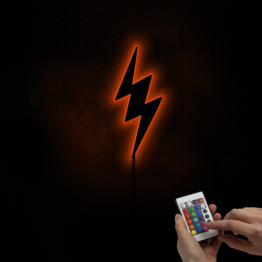 Lightning Bolt Mirror With LED illumination Contemprorary Lightning Sign Acrylic Mirror For Living Room by Woody Signs Co. - Handmade Crafted Unique Wooden Creative