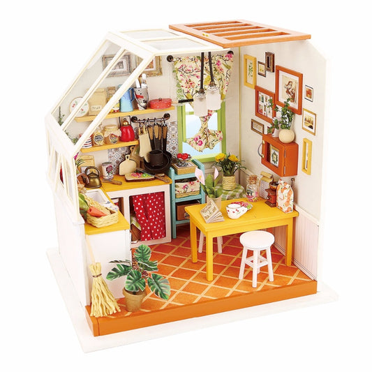 DIY Jason's Kitchen with Furniture   Miniature Wooden Doll House Model   DG105 by Woody Signs Co. - Handmade Crafted Unique Wooden Creative
