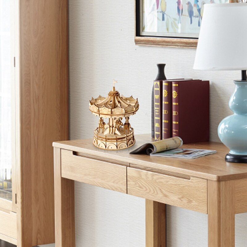 DIY 3D Wooden Merry-Go-Round Puzzle Game Gift for  Kid Friend Nice Decor  Popular  TG404 (Merry-Go-Round) by Woody Signs Co. - Handmade Crafted Unique Wooden Creative