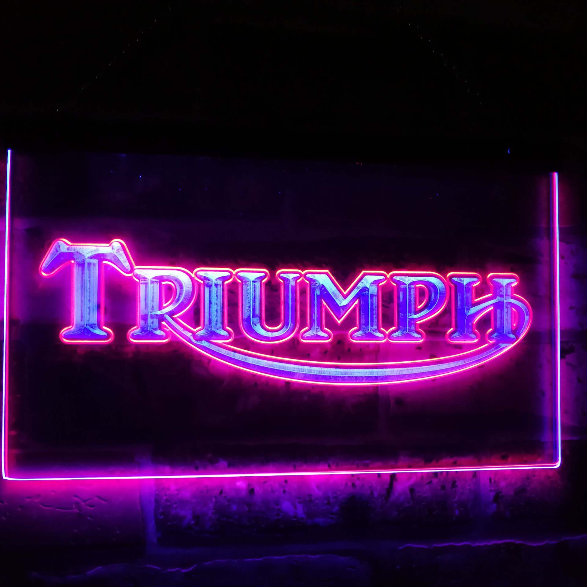 Triumph Car Truck Bar Decoration Gift Dual Color Led Neon Light Signs st6-d0051 by Woody Signs Co. - Handmade Crafted Unique Wooden Creative
