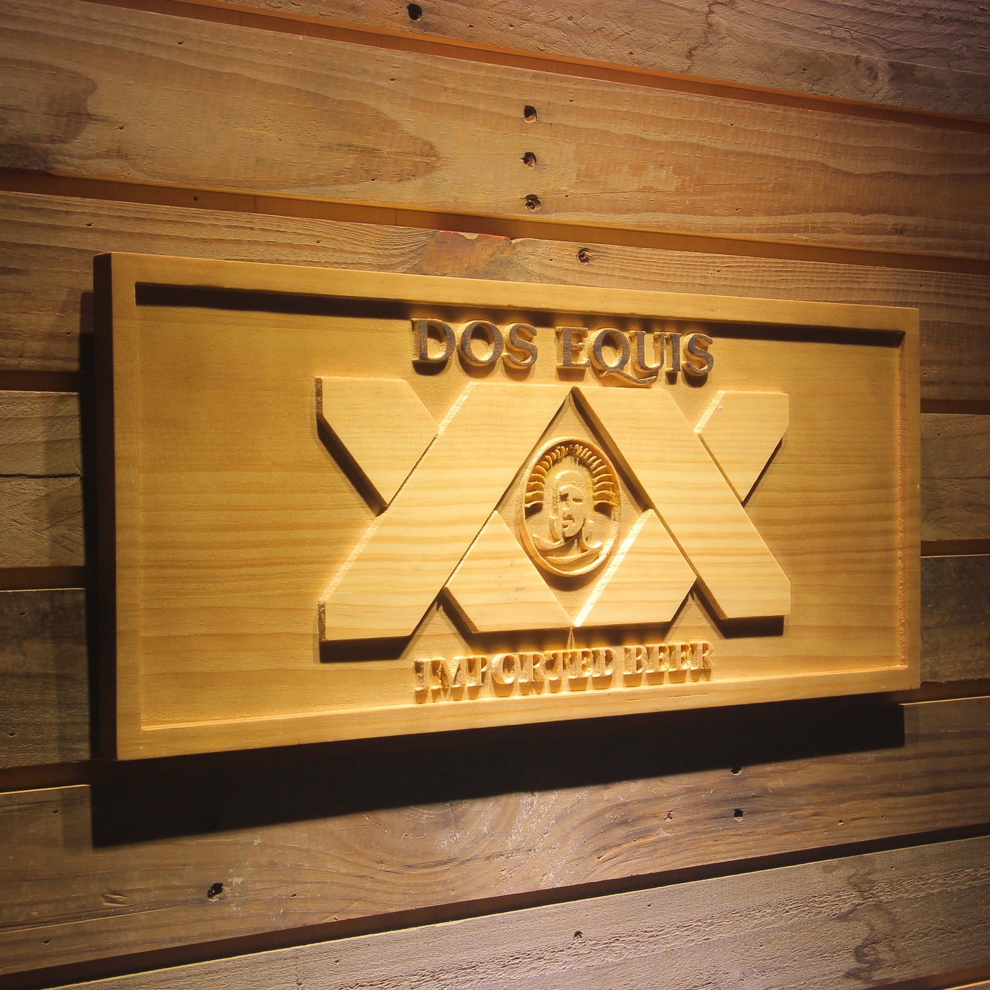DOS EQUIS 3D Wooden Signs by Woody Signs Co. - Handmade Crafted Unique Wooden Creative