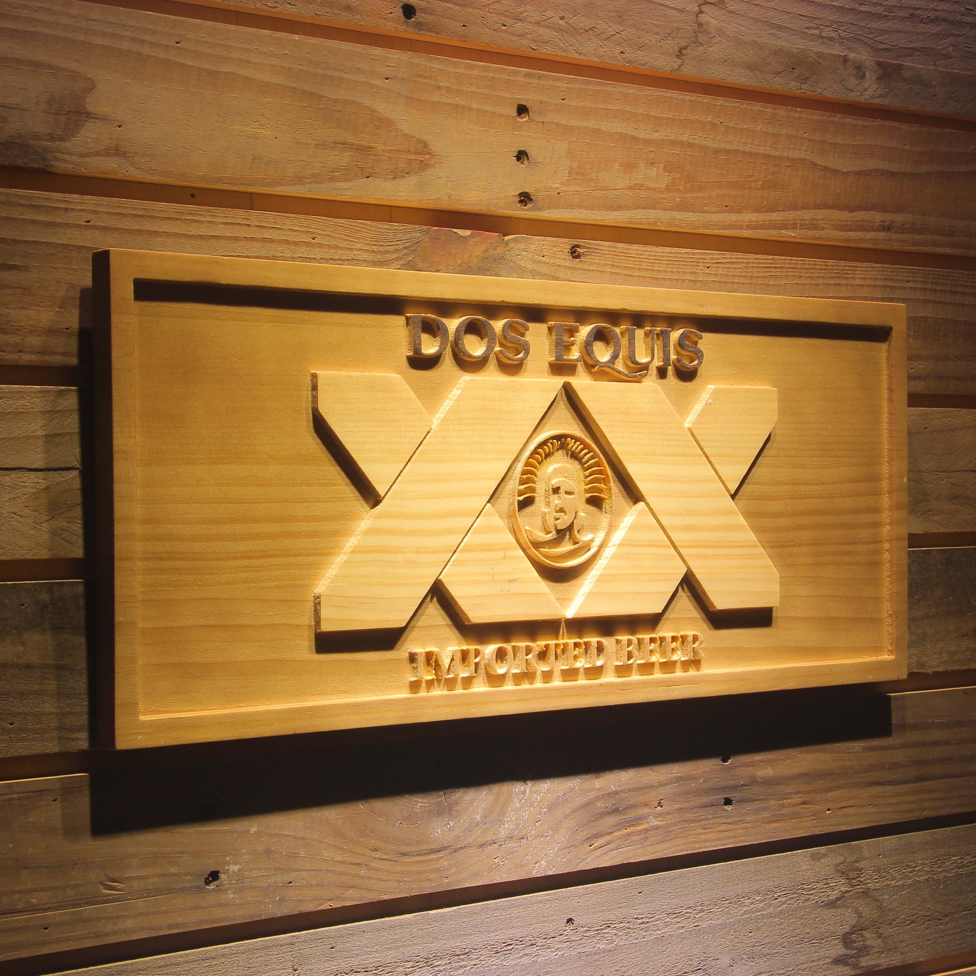 DOS EQUIS  3D Wooden Signs by Woody Signs Co. - Handmade Crafted Unique Wooden Creative