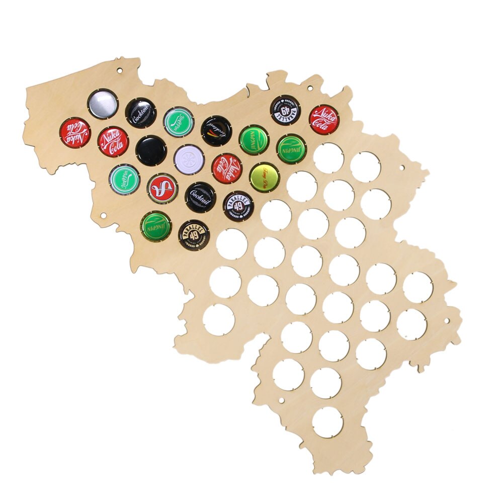 Belgium Cap Map Wood Laser Engraved Craft Hanging Wooden Map Map For Cap Collector by Woody Signs Co. - Handmade Crafted Unique Wooden Creative