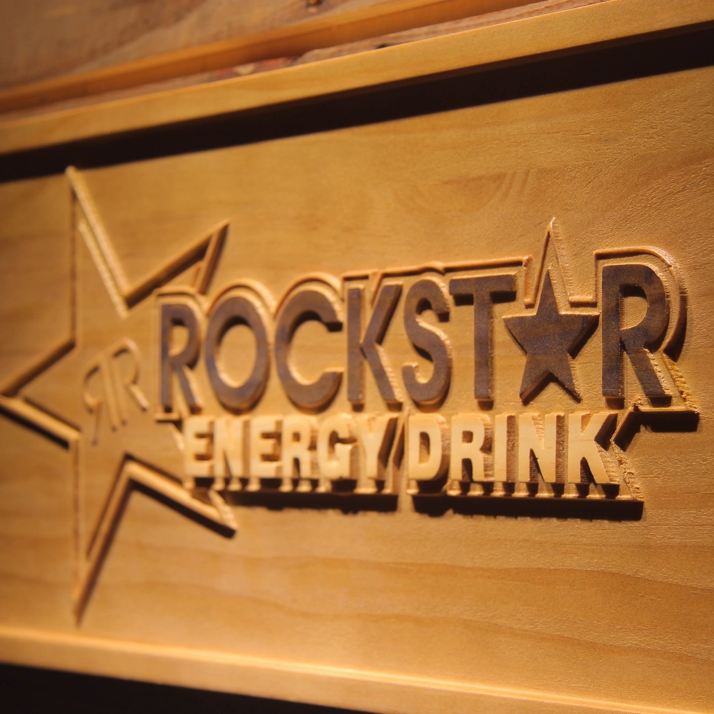 Rockstar Energy Drink Bar 3D Wooden Signs by Woody Signs Co. - Handmade Crafted Unique Wooden Creative