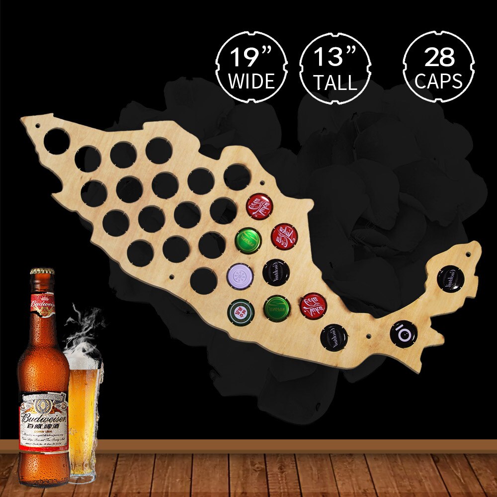 Creative Wooden Craft Cap Maps Of Mexico Wall Mounted Maps Caps Collection Gadgets by Woody Signs Co. - Handmade Crafted Unique Wooden Creative