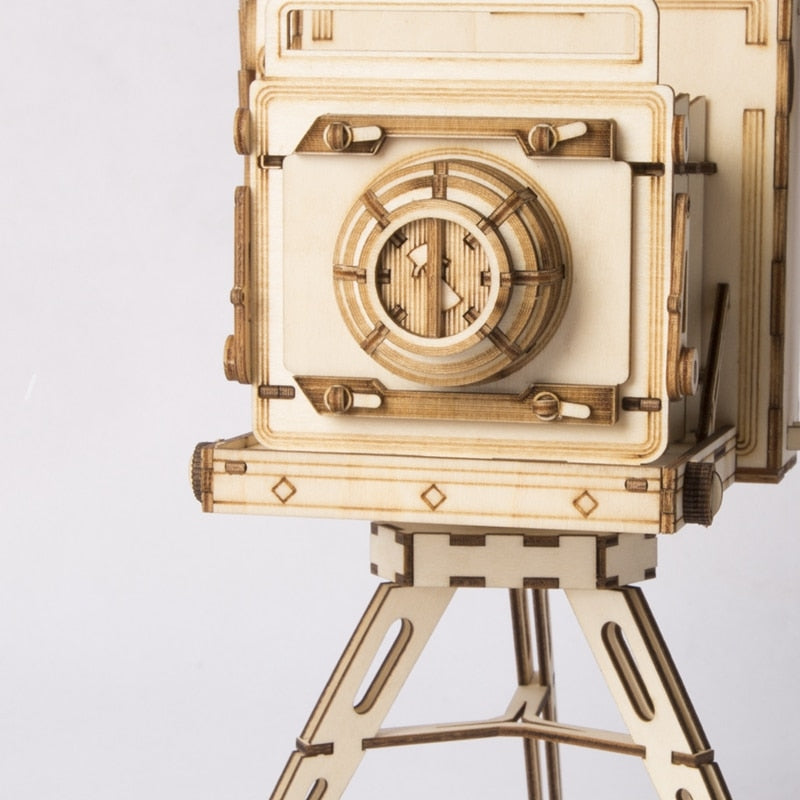 DIY 3D Wooden Vintage Camera Puzzle Game Penholder&Gift for Kid Friend Popular TG403 by Woody Signs Co. - Handmade Crafted Unique Wooden Creative