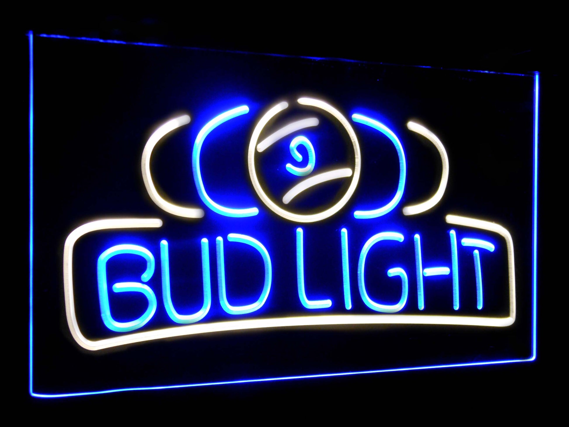 Bud Light Pool Room 9 Ball Snooker Billiard Dual Color Led Neon Light Signs st6-a2056 by Woody Signs Co. - Handmade Crafted Unique Wooden Creative