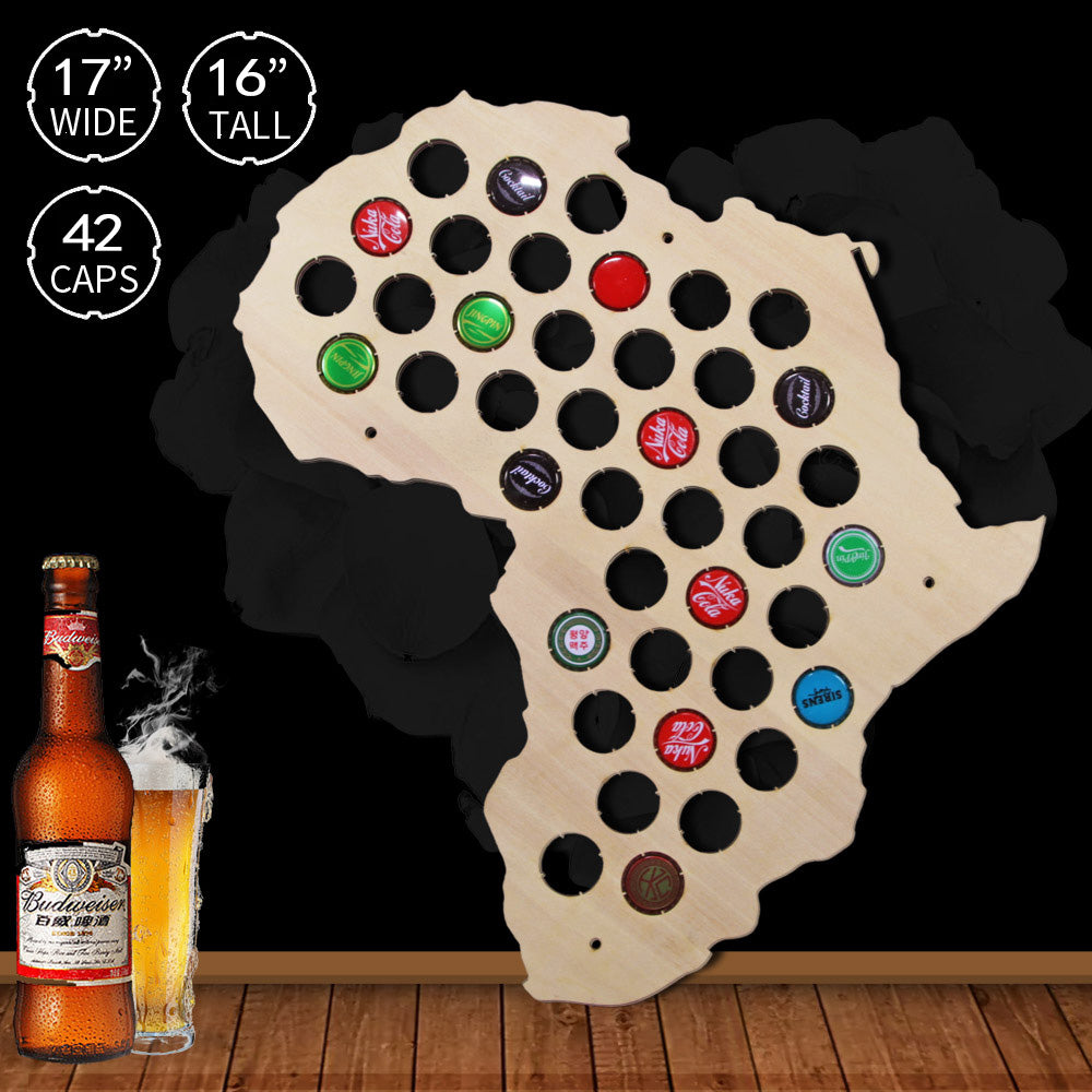 Africa Cap Map Wooden Craft Cap Display Art Wood Craft Novelty Gifts For Lover Cap Collector by Woody Signs Co. - Handmade Crafted Unique Wooden Creative