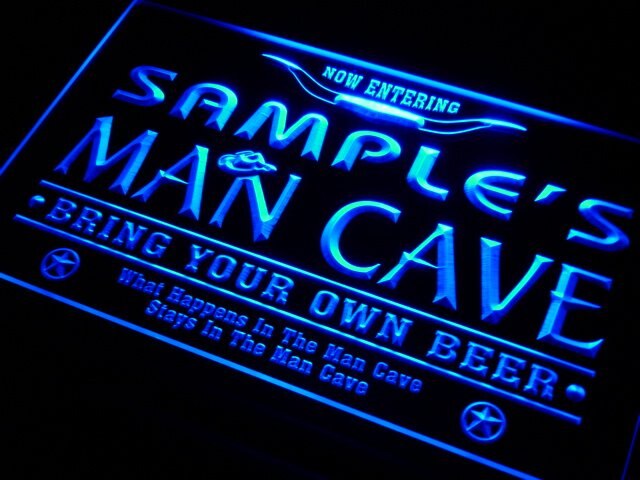 pb Name Custom Man Cave Bar Neon Light Light Signs by Woody Signs Co. - Handmade Crafted Unique Wooden Creative