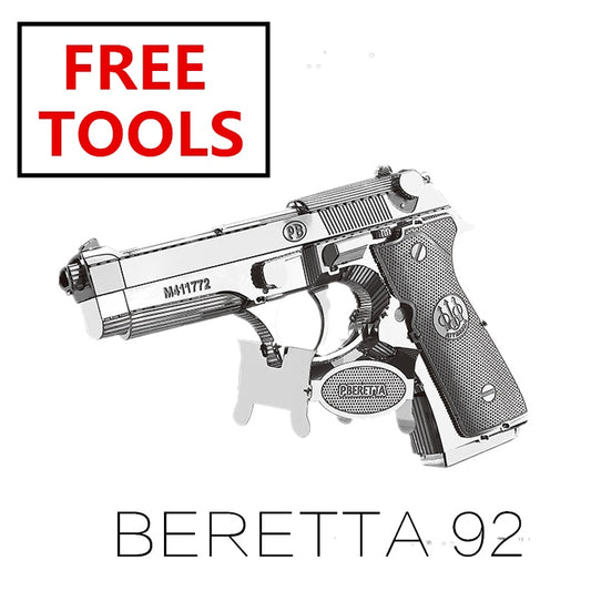 3D Metal puzzle model kit Beretta 92 GunWeapon   Model DIY 3D by Woody Signs Co. - Handmade Crafted Unique Wooden Creative