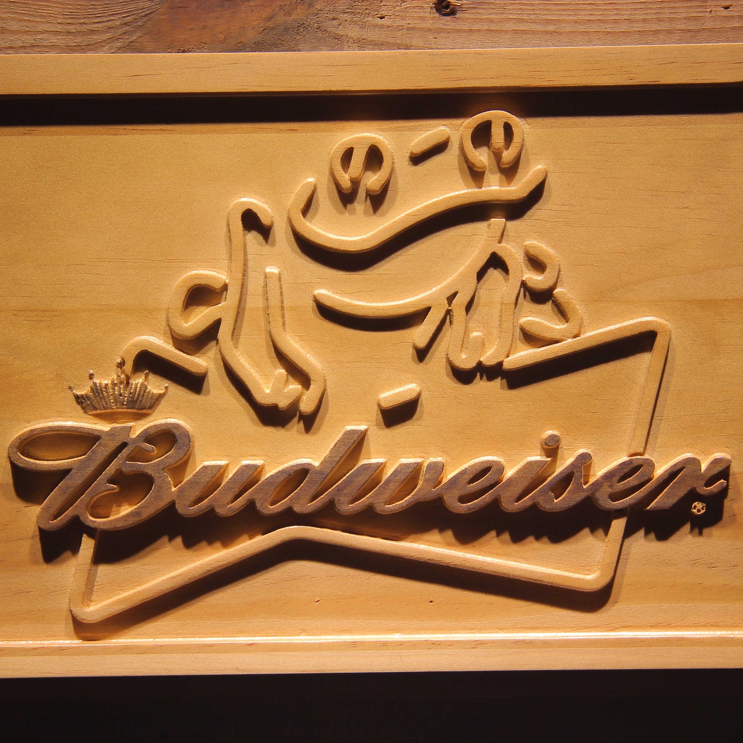 Budweiser Frog 3D Wooden Signs by Woody Signs Co. - Handmade Crafted Unique Wooden Creative