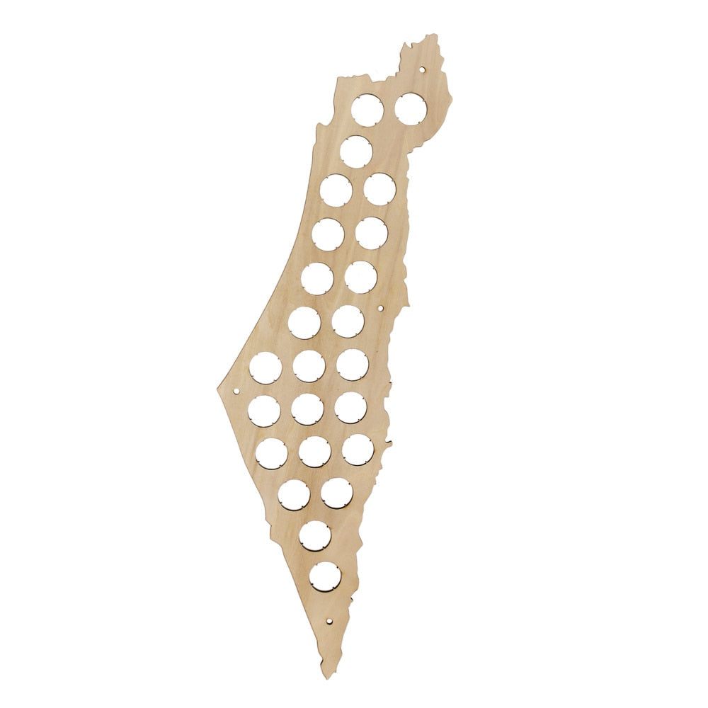 Israel Cap Map Christmas s Soda Bottle Cap Map Patriotic Cap Holder Cap Display ation by Woody Signs Co. - Handmade Crafted Unique Wooden Creative
