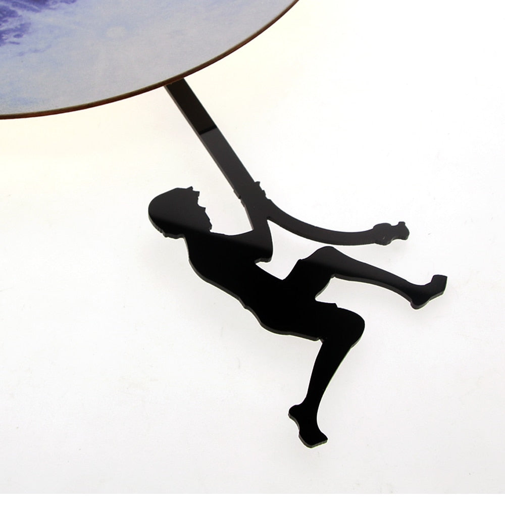 Blue Moon Swinging Pendulum Clock Astronomy Funny Wall Clock Lunar Blue Moon Clock with Swinging Silhouette Pendulum by Woody Signs Co. - Handmade Crafted Unique Wooden Creative