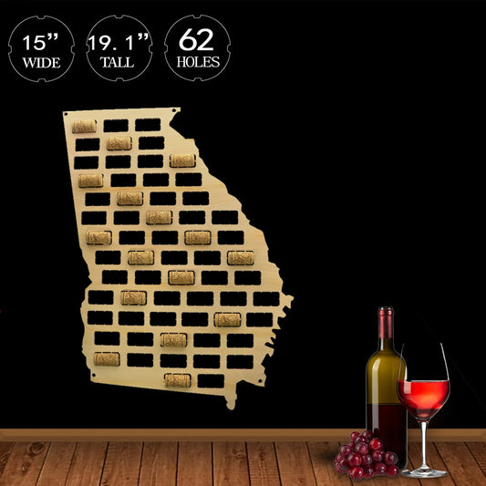 Georgia Wood Craft Cork Map Georgia State Map Artwork  Cork Collector Map  For  Lover Wall Hanging Display Cork Map by Woody Signs Co. - Handmade Crafted Unique Wooden Creative