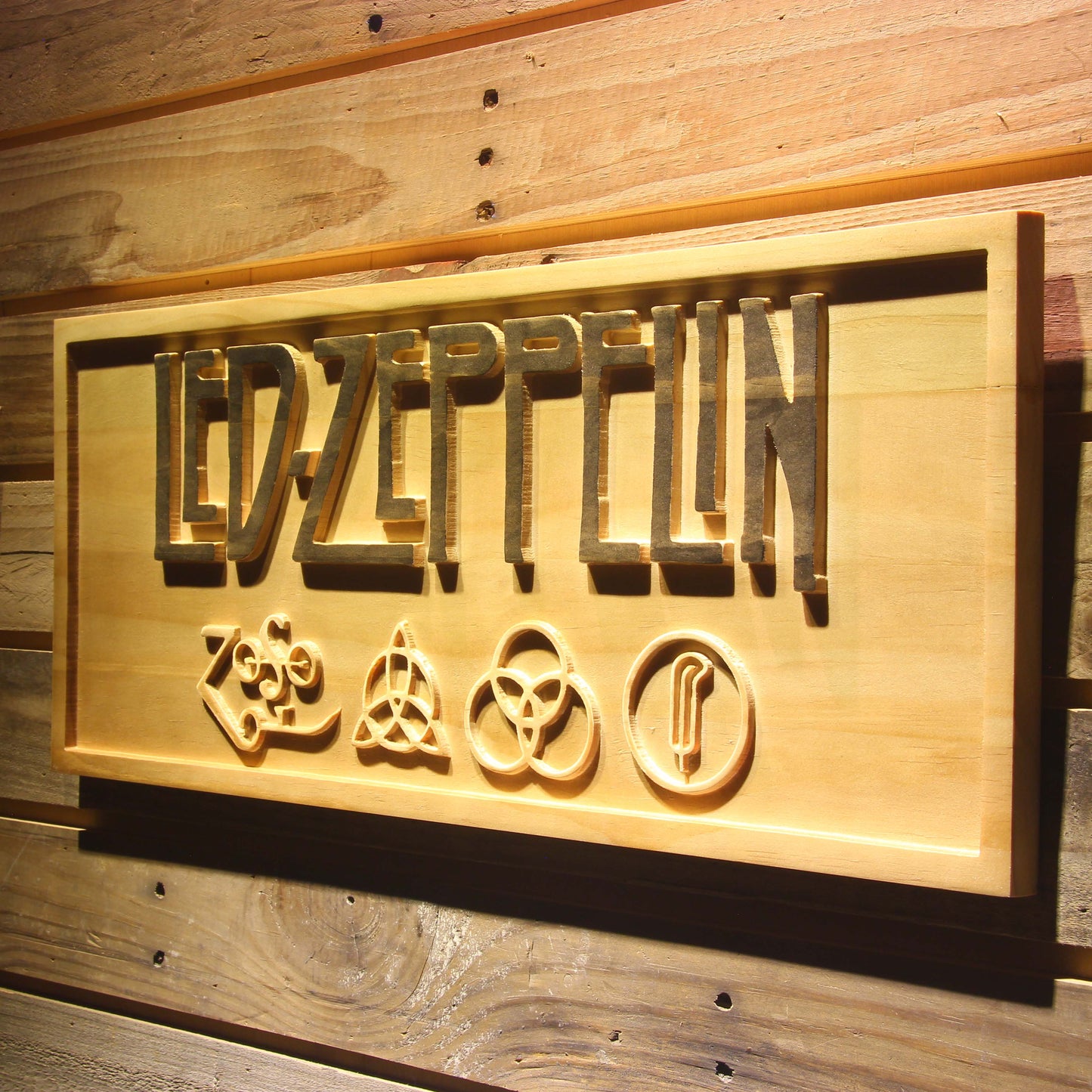 LED Zeppelin  3D Wooden Bar Signs by Woody Signs Co. - Handmade Crafted Unique Wooden Creative