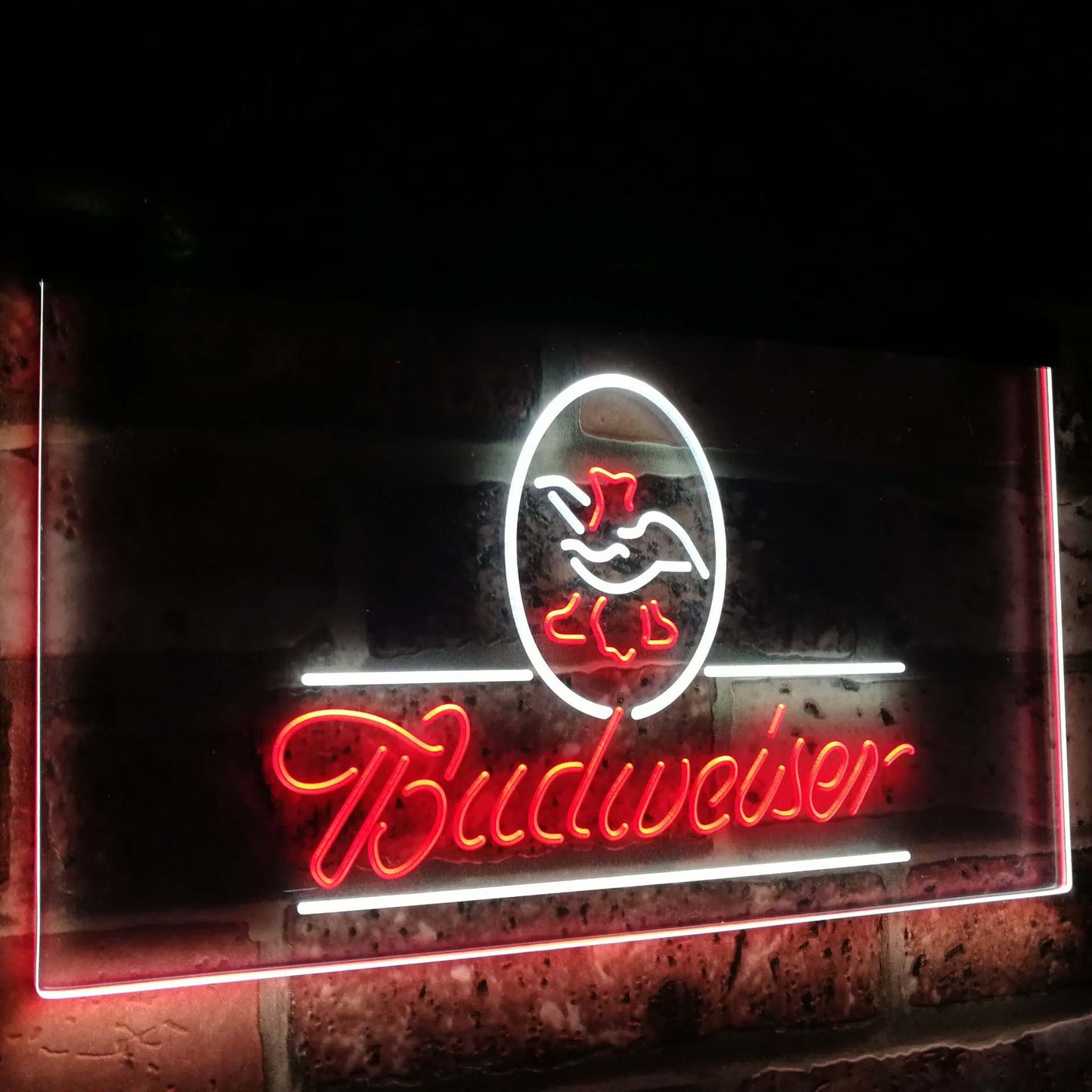 Budweiser Eagle US Company Bar Decor Dual Color Led Neon Light Signs st6-a2008 by Woody Signs Co. - Handmade Crafted Unique Wooden Creative