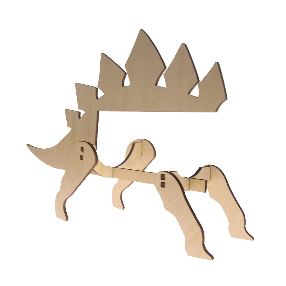 Stegosaurus Bottle Holder Wooden Dinosaur Rack Modern Storage Minimalist For Lover by Woody Signs Co. - Handmade Crafted Unique Wooden Creative