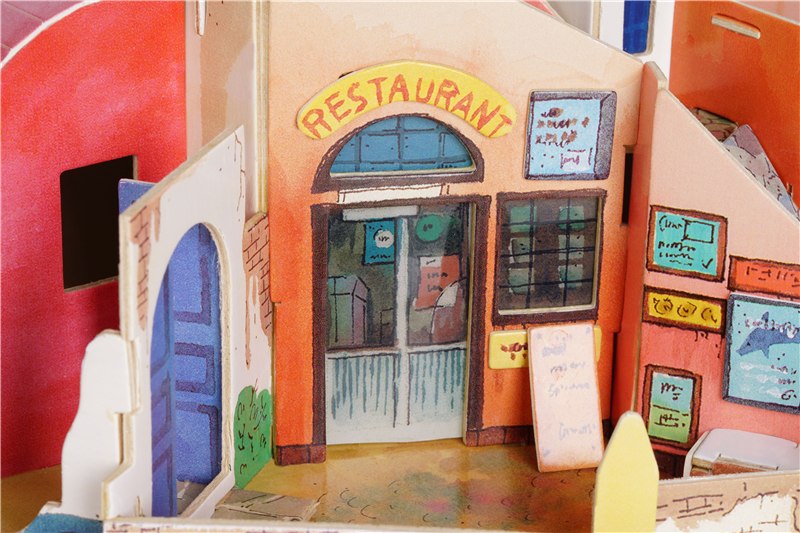 New DIY Aegean Sea Doll House with Led Light   Miniature Wooden    SJ403 by Woody Signs Co. - Handmade Crafted Unique Wooden Creative