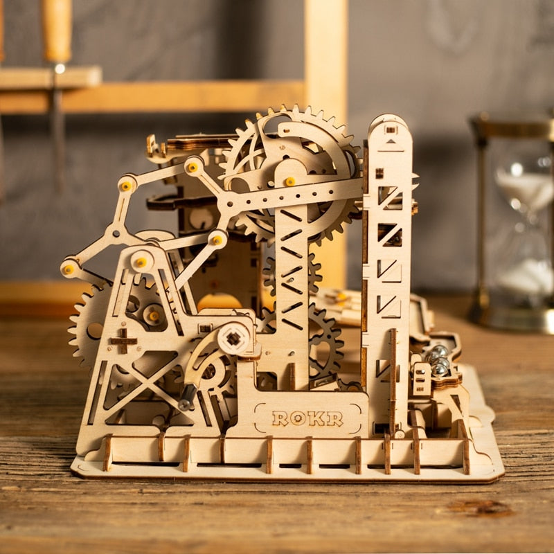 DIY Tower Coaster Magic Creative Marble Run Game Wooden Assembly Gift for LG504 by Woody Signs Co. - Handmade Crafted Unique Wooden Creative