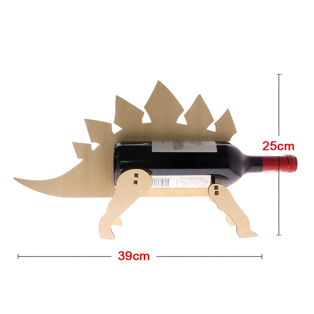 Stegosaurus Bottle Holder Wooden Dinosaur Rack Modern Storage Minimalist For Lover by Woody Signs Co. - Handmade Crafted Unique Wooden Creative