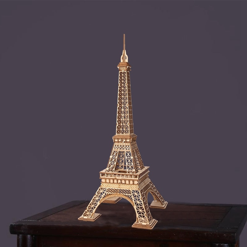 DIY 3D Wooden Pairs Tower Puzzle Game Gift&Ornament for Kid Friend Popular TG501 (Paris Tower) by Woody Signs Co. - Handmade Crafted Unique Wooden Creative