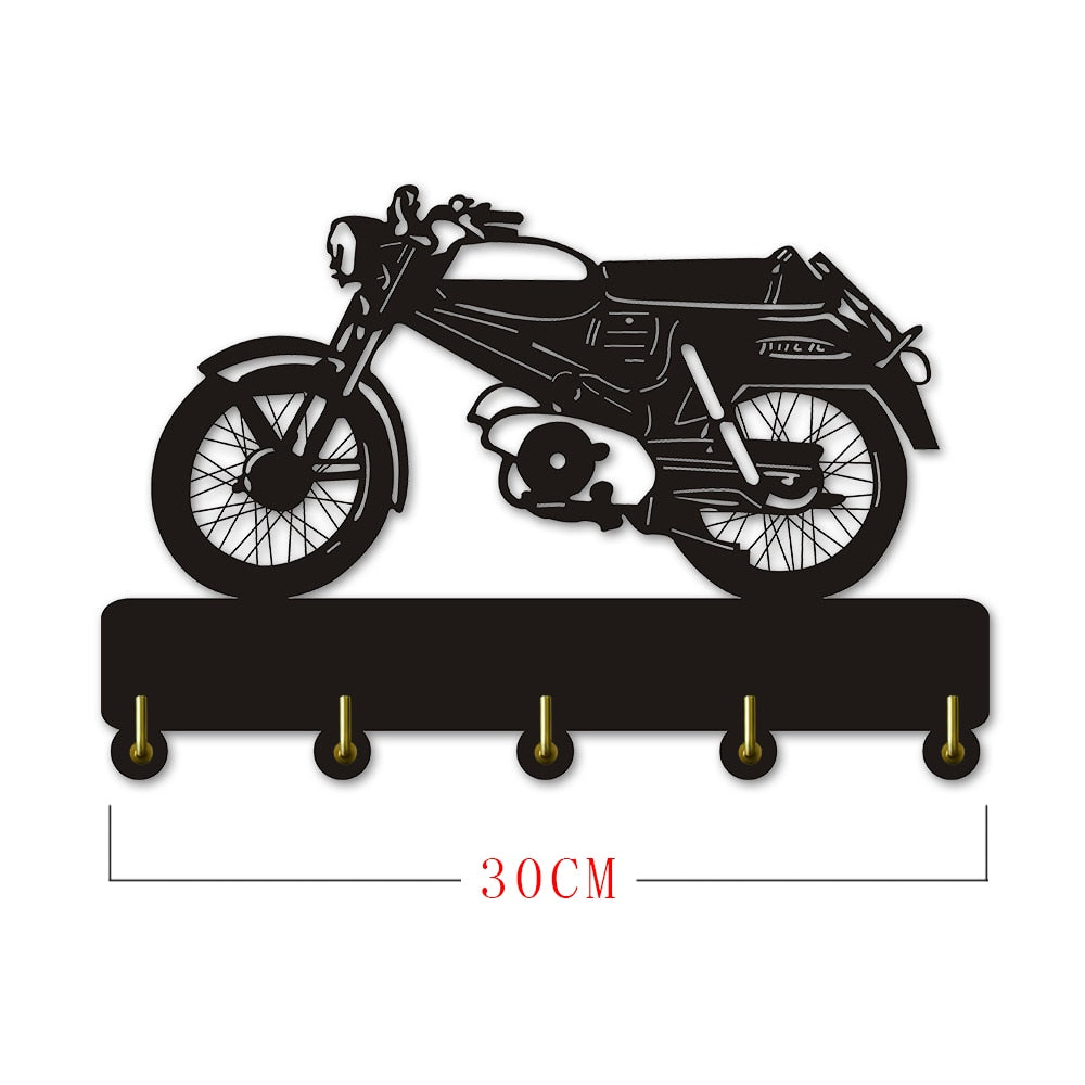 Creative Wall Hook Motorcycle Multi-purpose Key Holder Hanger Rack Hooks Motorbike Coat Hook Hanger Best Gift For Her Him by Woody Signs Co. - Handmade Crafted Unique Wooden Creative