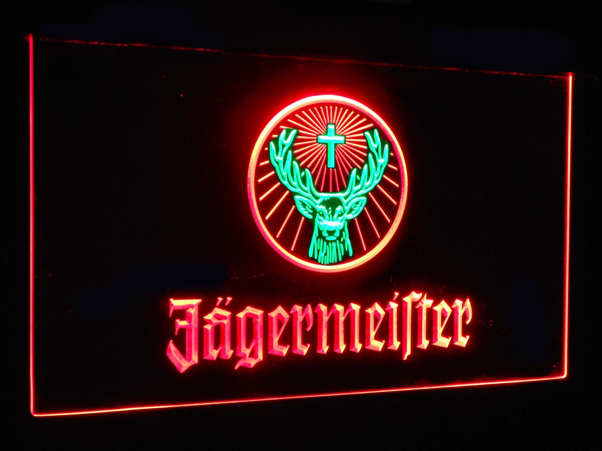 Jagermeister Deer Head Dual Color Led Neon Light Signs st6-a0288 by Woody Signs Co. - Handmade Crafted Unique Wooden Creative