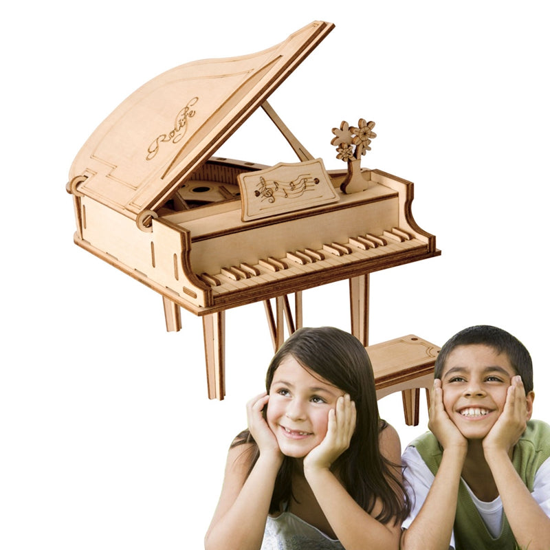 DIY 3D Laser Cutting Wooden Grand Paino Puzzle Game Gift for Kids Popular TG402 by Woody Signs Co. - Handmade Crafted Unique Wooden Creative