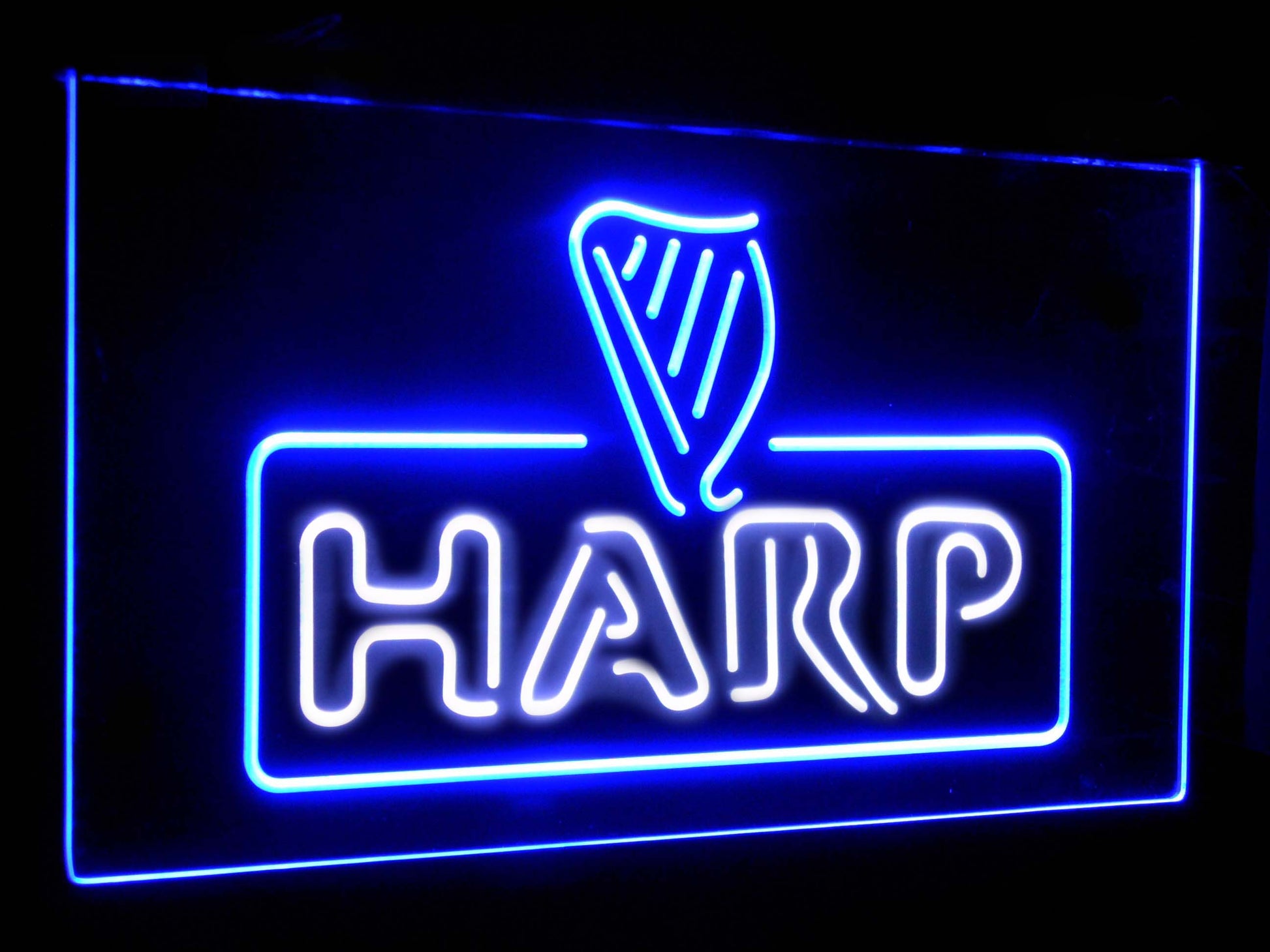 Harp  Bar Decoration Gift Dual Color Led Neon Light Signs st6-a2001 by Woody Signs Co. - Handmade Crafted Unique Wooden Creative