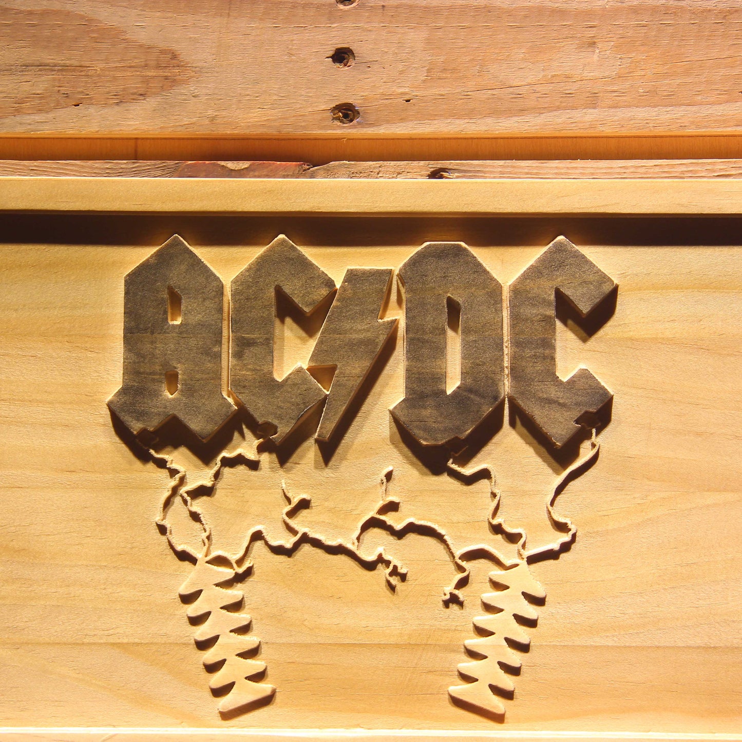 ACDC AC/CD 3D Wooden Bar Signs by Woody Signs Co. - Handmade Crafted Unique Wooden Creative