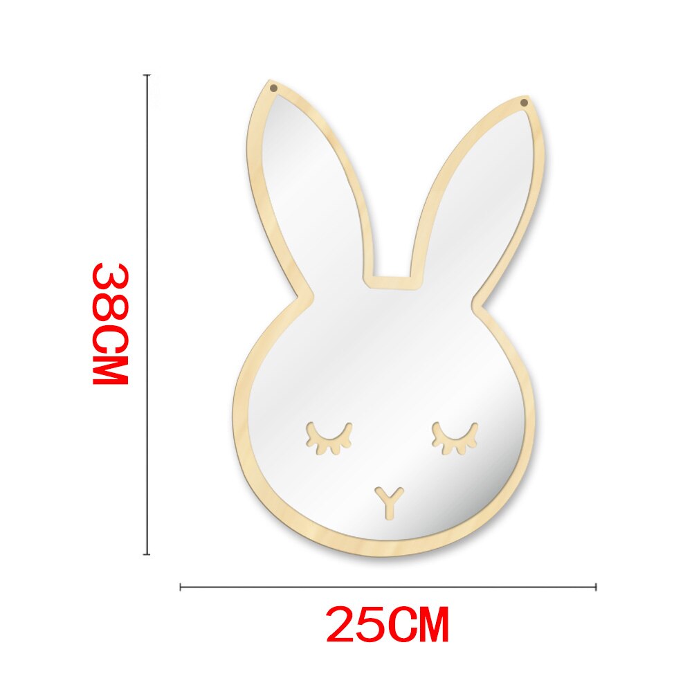 Bunny Sleepy Eyes Makeup Mirror Cute Animal Sleeping Rabbit Wood & Acrylic Safety Wall Mirror Nursery For Kids by Woody Signs Co. - Handmade Crafted Unique Wooden Creative