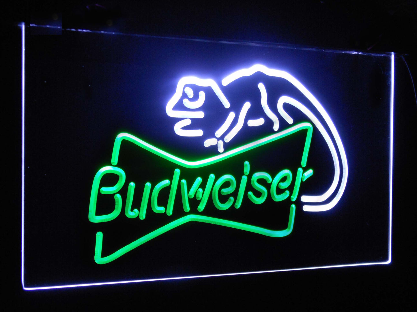 Budweiser Lizard Bar Decoration Gift Dual Color Led Neon Light Signs st6-a2084 by Woody Signs Co. - Handmade Crafted Unique Wooden Creative