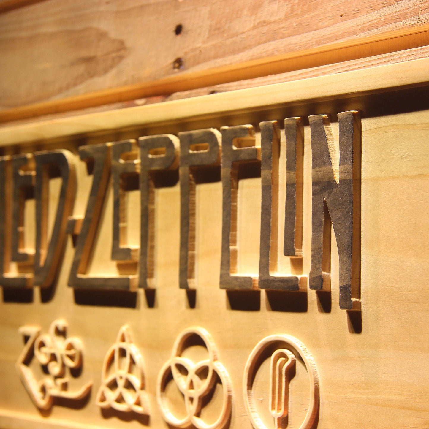 LED Zeppelin 3D Wooden Bar Signs by Woody Signs Co. - Handmade Crafted Unique Wooden Creative