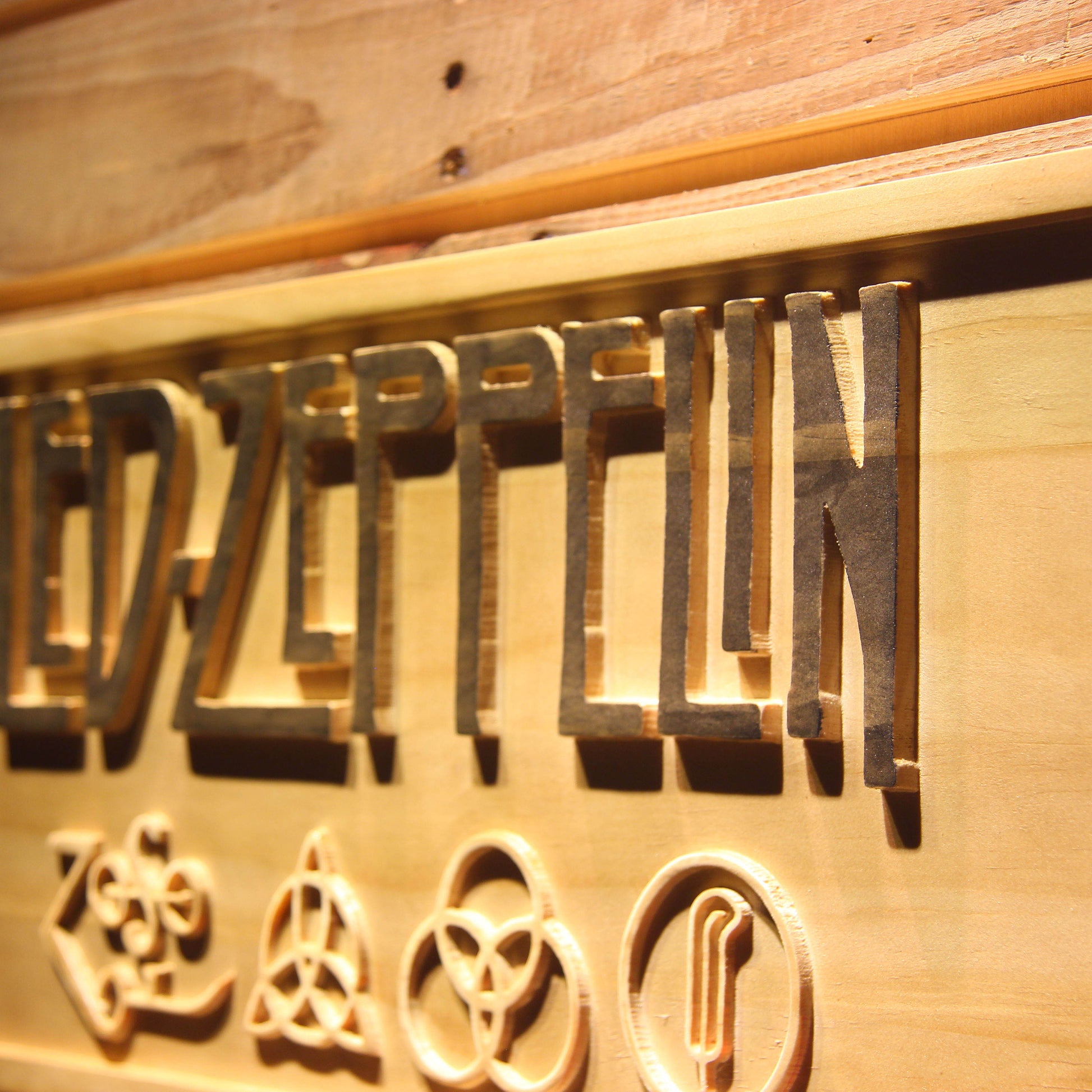 LED Zeppelin  3D Wooden Bar Signs by Woody Signs Co. - Handmade Crafted Unique Wooden Creative