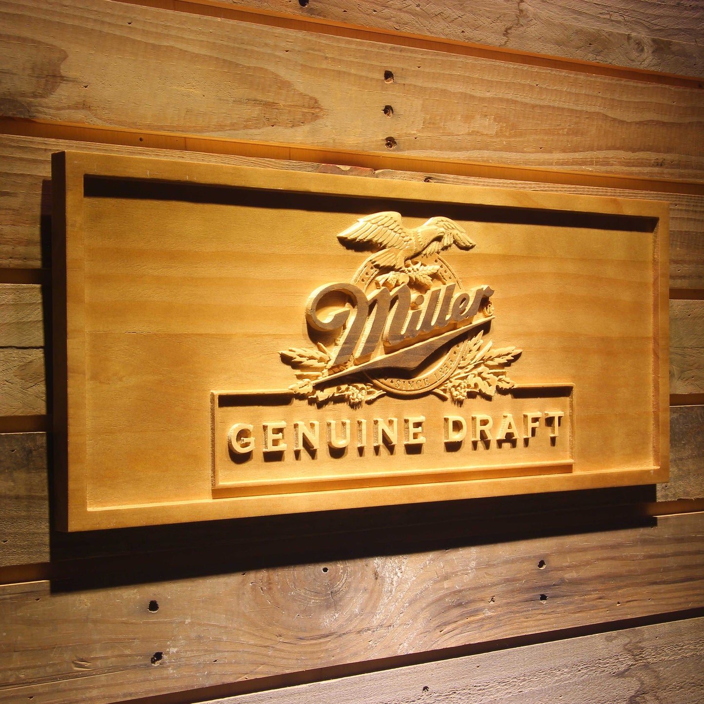 Miller 3D Wooden Signs by Woody Signs Co. - Handmade Crafted Unique Wooden Creative