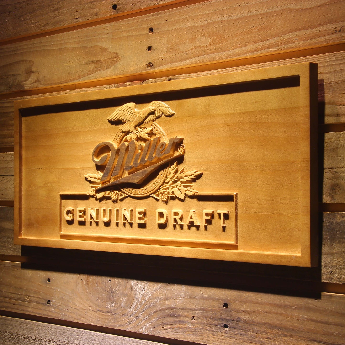 Miller 3D Wooden Signs by Woody Signs Co. - Handmade Crafted Unique Wooden Creative
